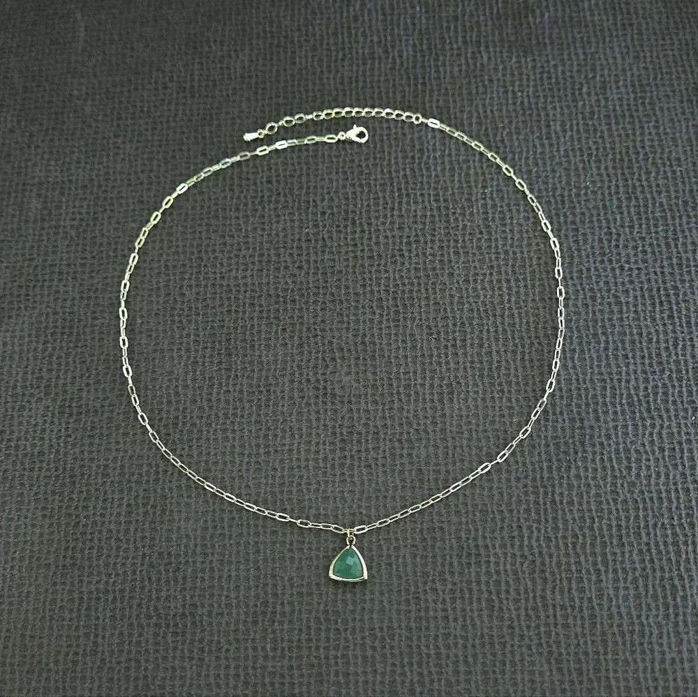 Inspired By You Triangular Green💚 Aventurine Pendant Necklace - NWOT - Picture 2 of 13